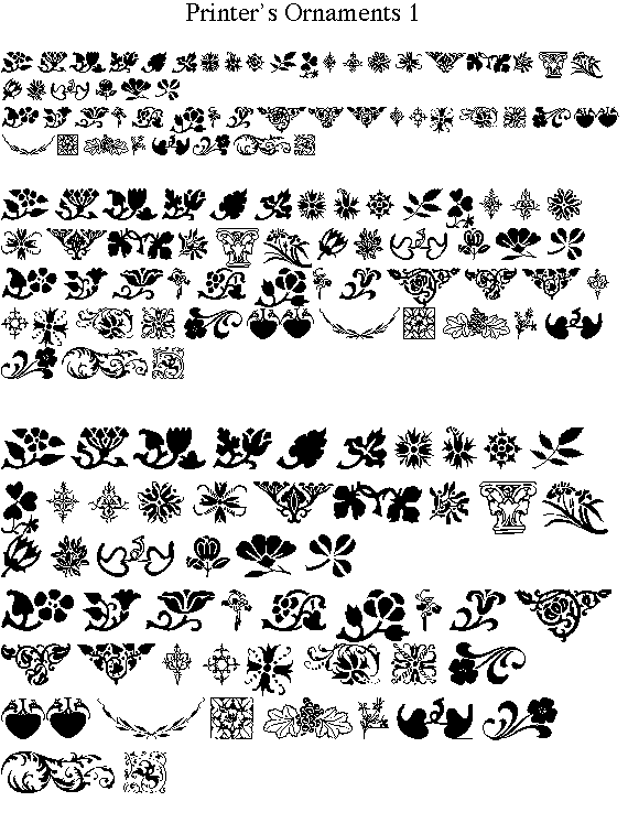 Printer's Ornaments-1 Font.